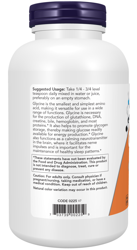 Now Foods Glycine Pure Powder