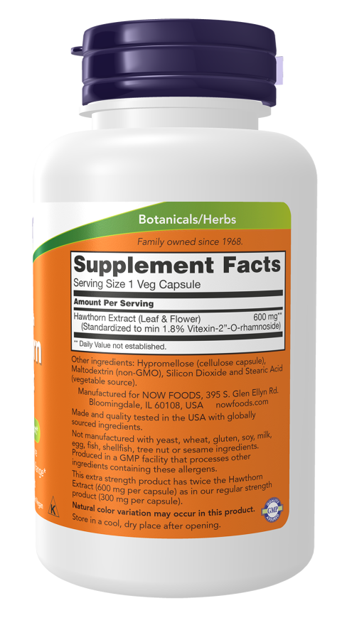 Now Foods Hawthorn Extract 600 Mg Extra Strength