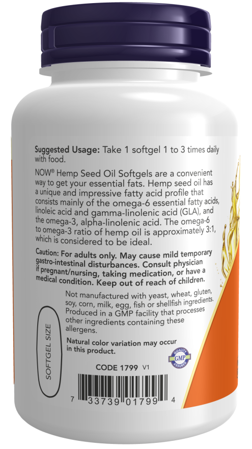 Now Foods Hemp Seed Oil 1000 Mg Softgels