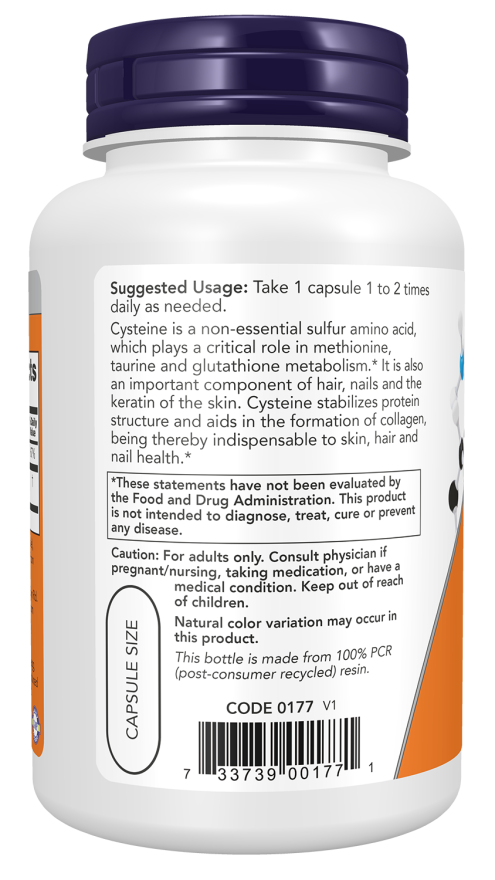 Now Foods L-Cysteine 500 Mg Veg Capsules