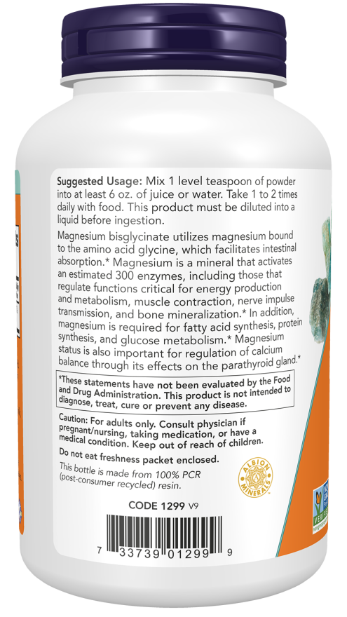 Now Foods Magnesium Bisglycinate Powder