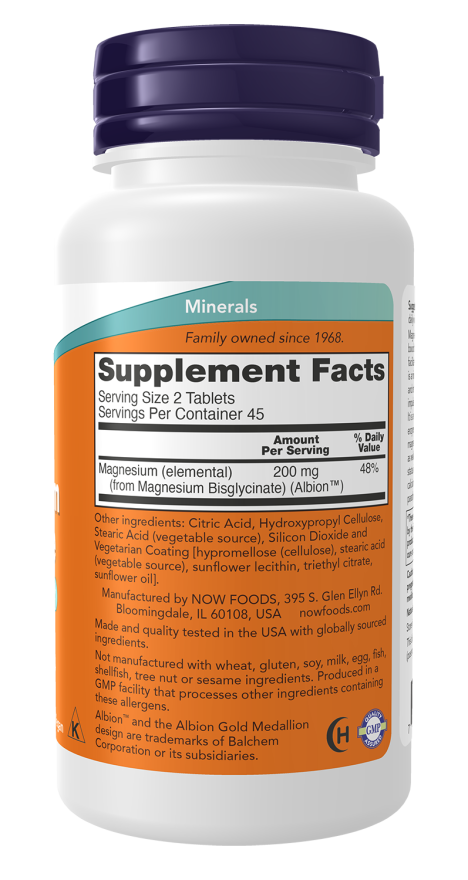 Now Foods Magnesium Glycinate Tablets