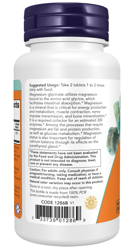 Now Foods Magnesium Glycinate Tablets