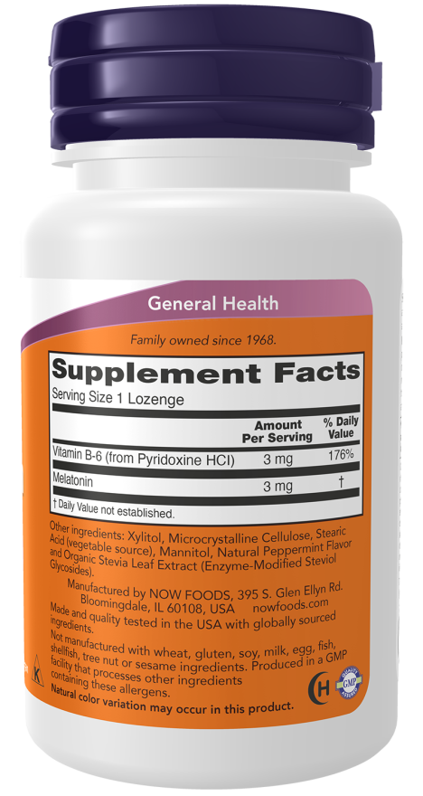 Now Foods Melatonin 3 Mg Lozenges