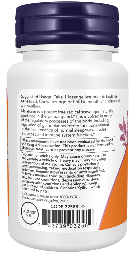 Now Foods Melatonin 3 Mg Lozenges