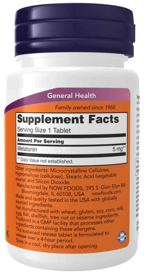 Now Foods Melatonin 5 Mg Sustained Release Tablets