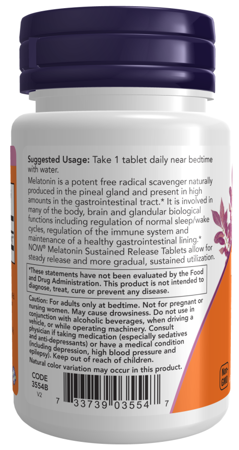 Now Foods Melatonin 5 Mg Sustained Release Tablets