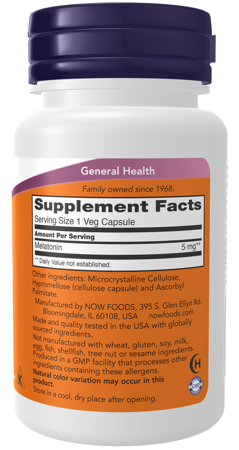 Now Foods Melatonin 5 Mg Veg Capsules