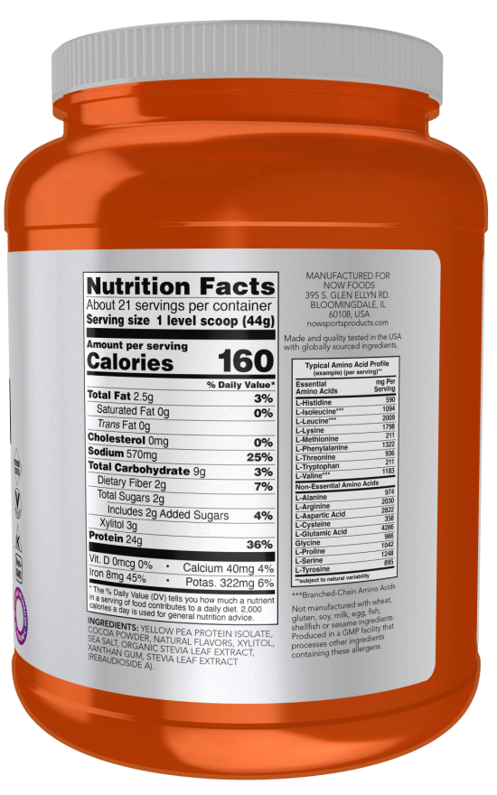 Now Foods Pea Protein Creamy Chocolate Powder