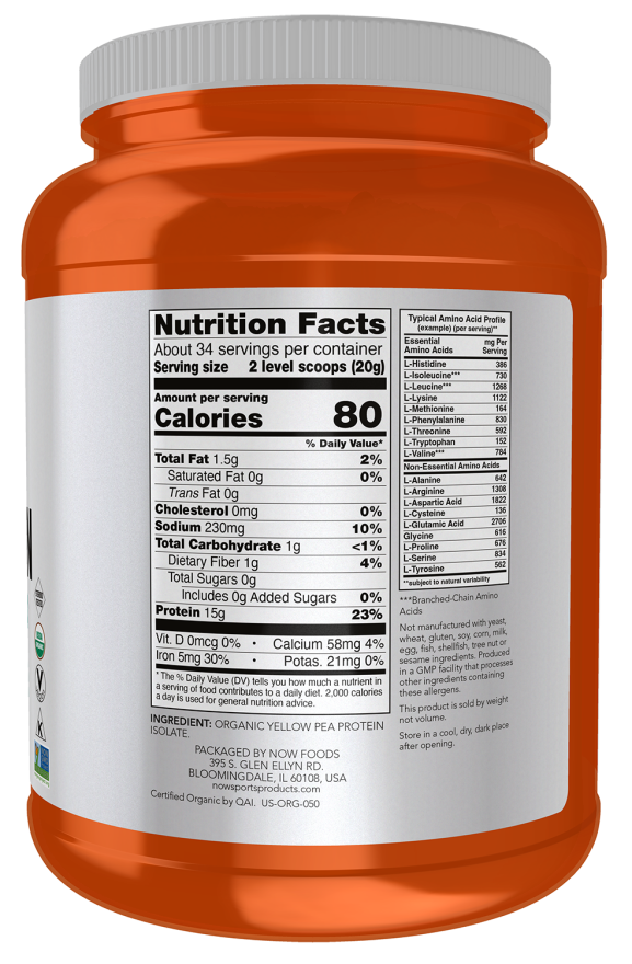 Now Foods Pea Protein Organic Powder