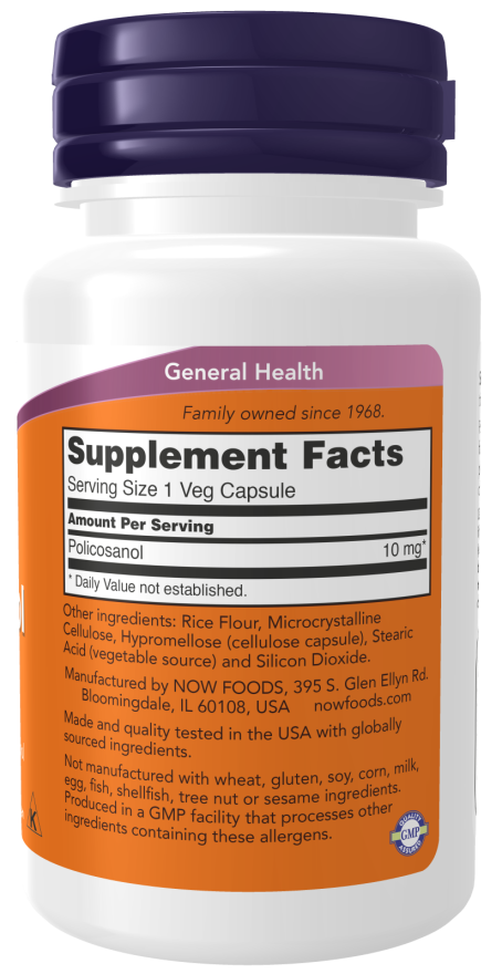 Now Foods Policosanol 10 Mg Veg Capsules