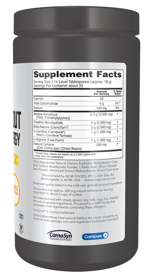 Now Foods Pre-Workout Advanced Energy Powder