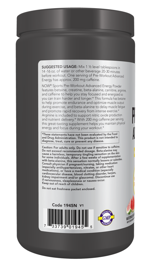 Now Foods Pre-Workout Advanced Energy Powder