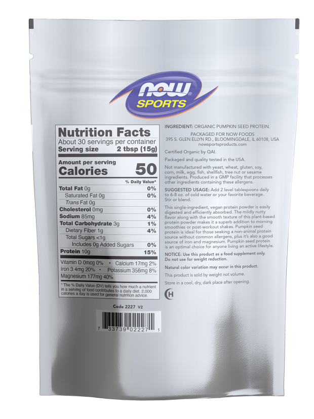 Now Foods Pumpkin Seed Protein Organic Powder