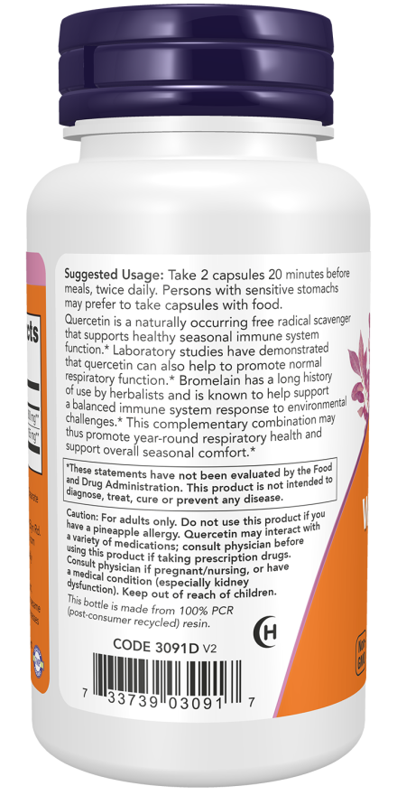 Now Foods Quercetin With Bromelain Veg Capsules