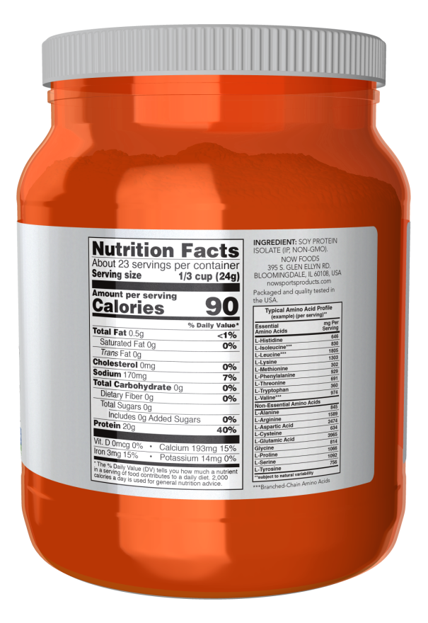 Now Foods Soy Protein Isolate Unflavored Powder