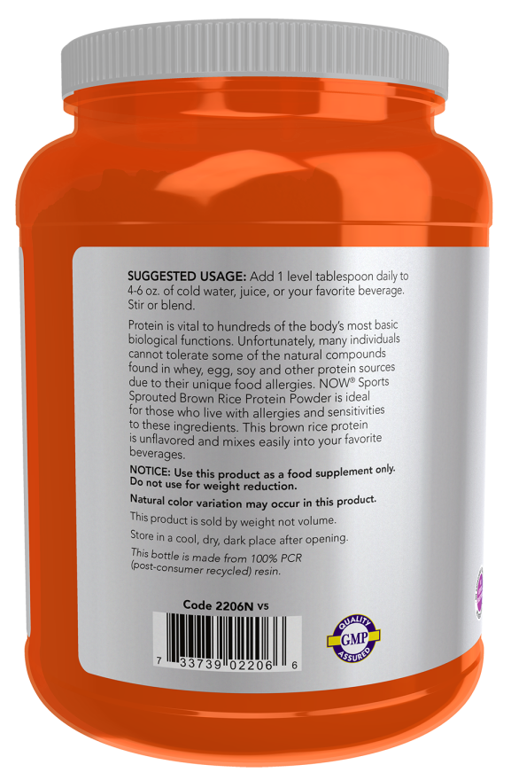 Now Foods Sprouted Brown Rice Protein Powder