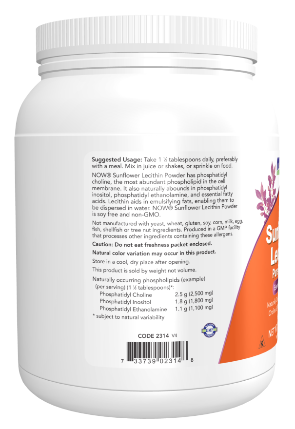 Now Foods Sunflower Lecithin Pure Powder