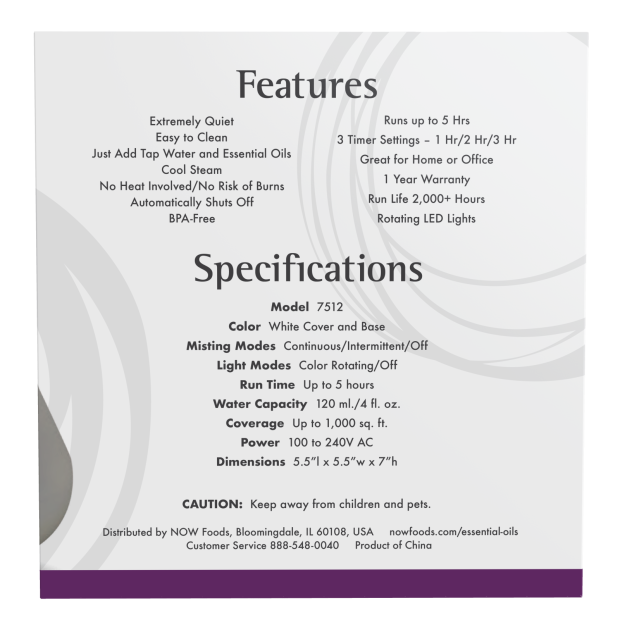 Now Foods Ultrasonic Essential Oil Diffuser