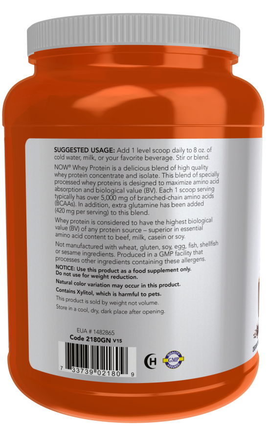 Now Foods Whey Protein Creamy Chocolate Powder