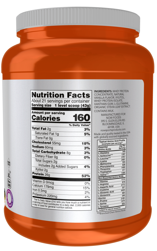 Now Foods Whey Protein Creamy Vanilla Powder