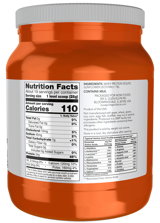 Now Foods Whey Protein Isolate Unflavored Powder
