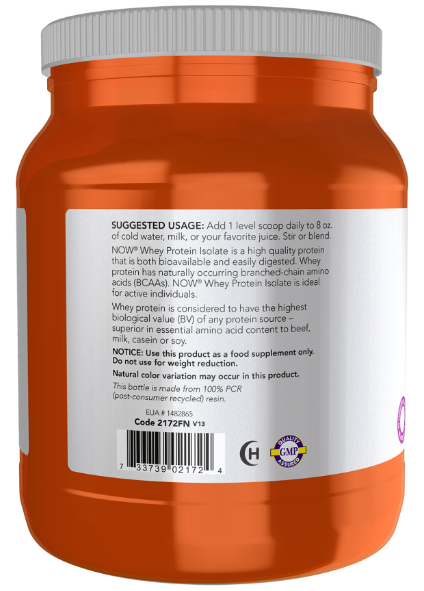 Now Foods Whey Protein Isolate Unflavored Powder