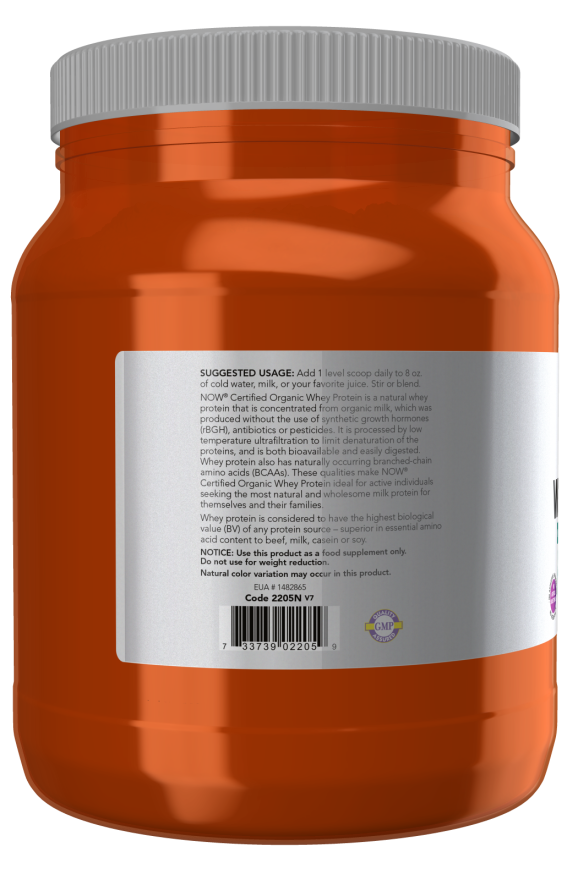 Now Foods Whey Protein Organic Unflavored Powder