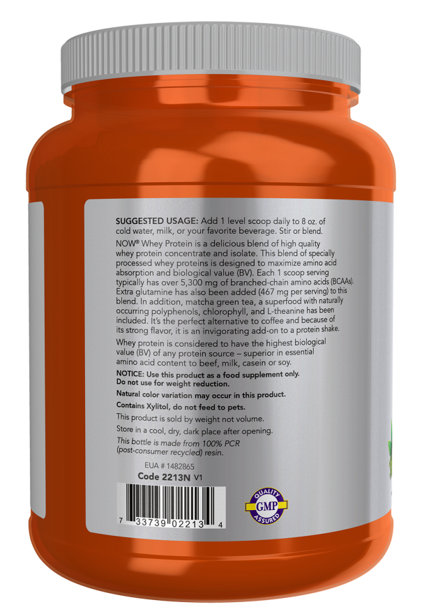 Now Foods Whey Protein With Matcha Powder