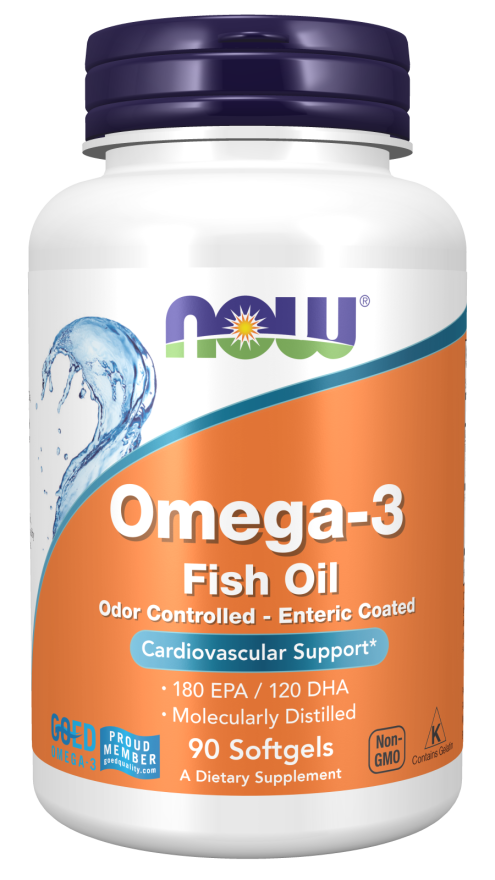 now foods Omega-3 Molecularly Distilled & Enteric Coated Softgels