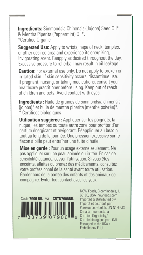 Now Foods Peppermint Essential Oil Blend Organic Roll-On