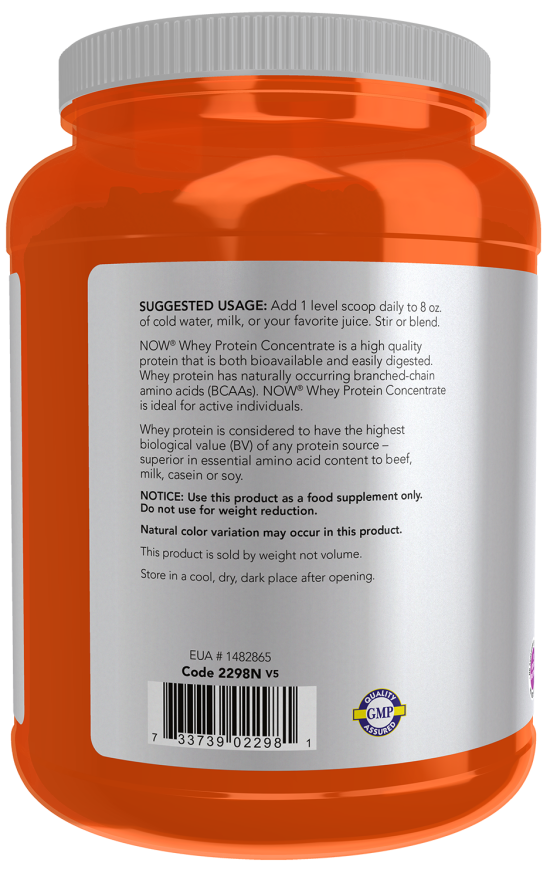 Now Foods Whey Protein Concentrate Unflavored Powder