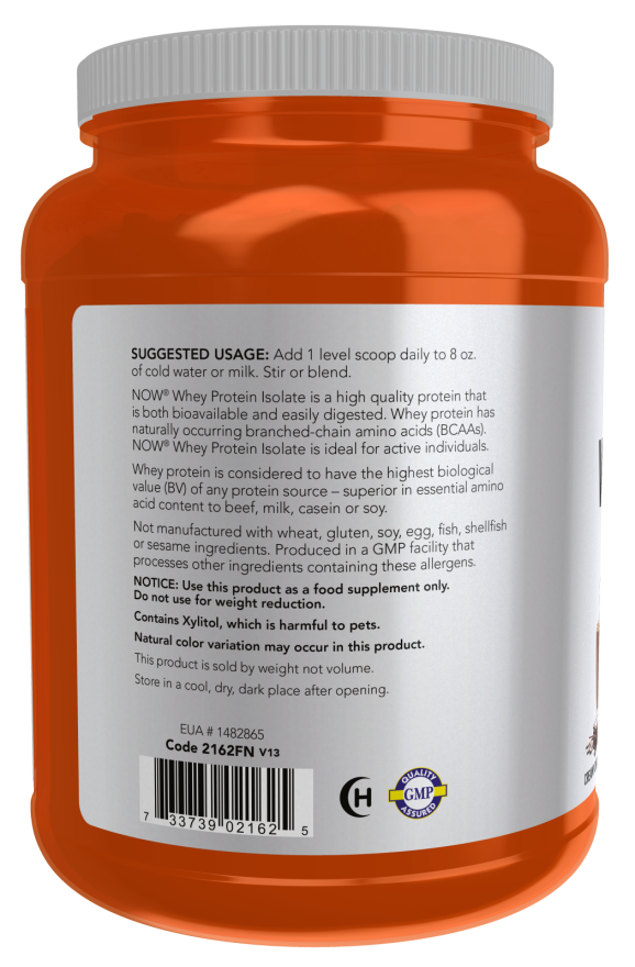 Now Foods Whey Protein Isolate Creamy Chocolate Powder