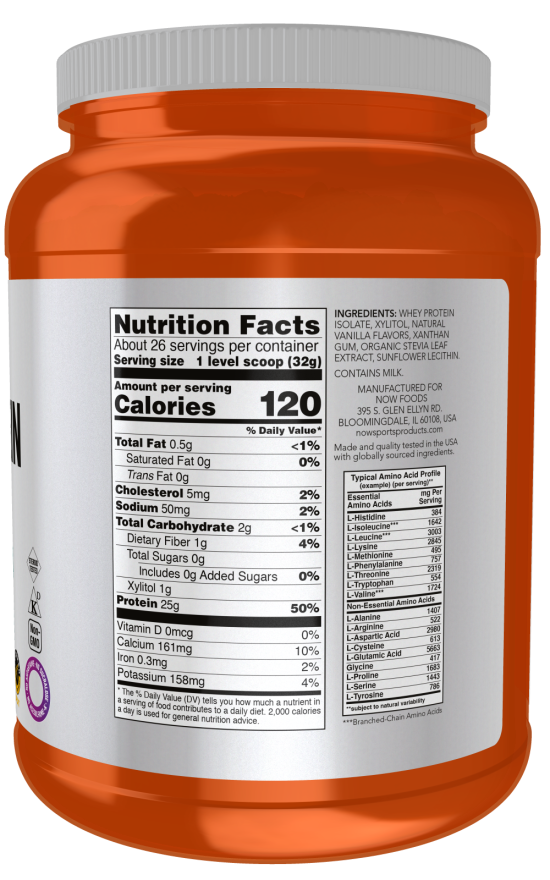 Now Foods Whey Protein Isolate Creamy Vanilla Powder