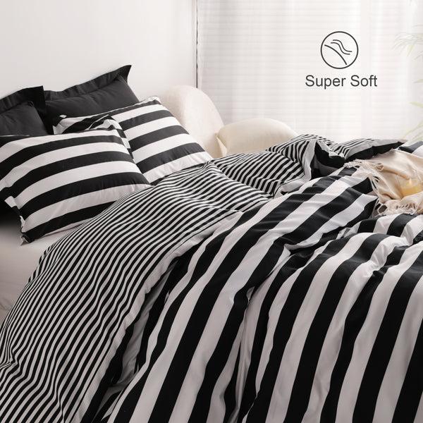 Ntbay 2/3 Pieces Stripe Pattern Microfiber Duvet Cover Set|NTBAY®️