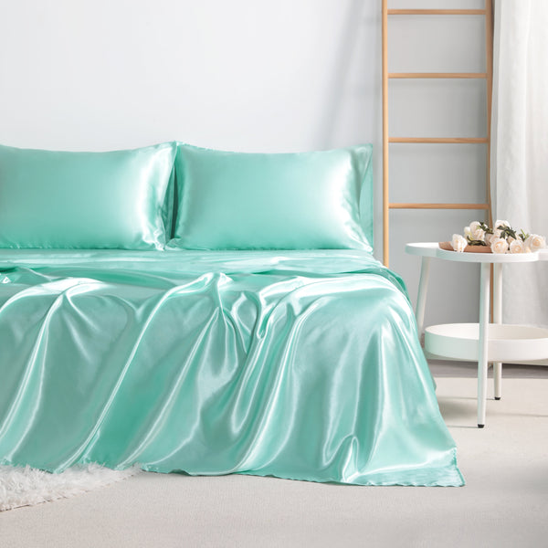 Ntbay 3/4 Pieces Silky Satin Twin Cooling Soft Bed Sheet Set|NTBAY®️