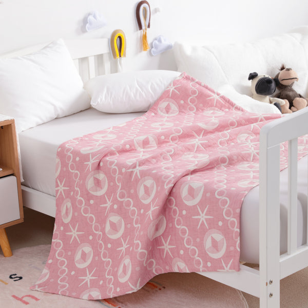 Ntbay 3 Layer Muslin Cotton Jacquard Toddler Blanket|NTBAY®️