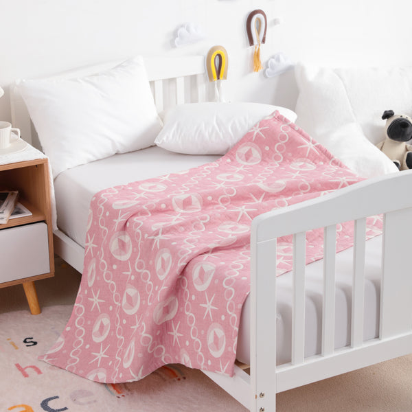 Ntbay 3 Layer Muslin Cotton Jacquard Toddler Blanket|NTBAY®️