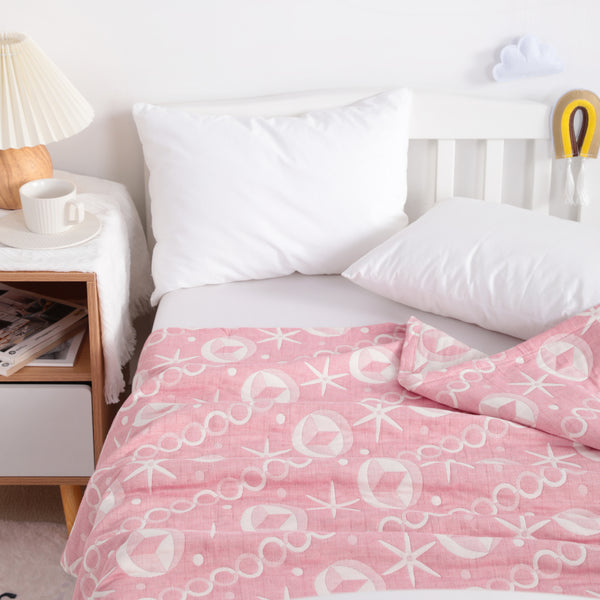 Ntbay 3 Layer Muslin Cotton Jacquard Toddler Blanket|NTBAY®️