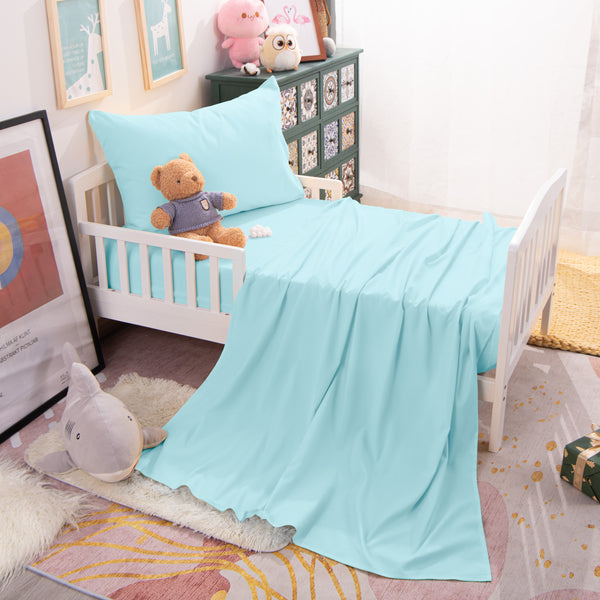 Ntbay 3 Pieces Solid Color Microfiber Toddler Sheet Set|NTBAY®️