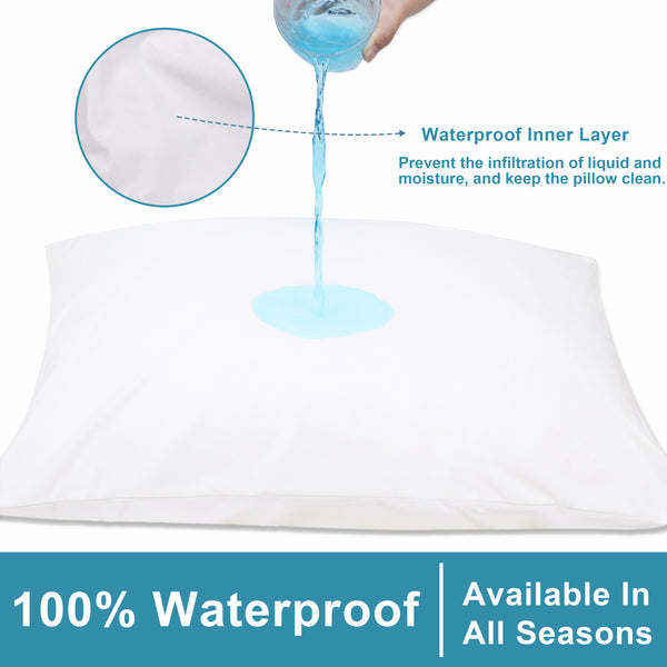 Ntbay 4 Pack Microfiber Waterproof Pillow Protectors With Hidden Zipper|NTBAY®️