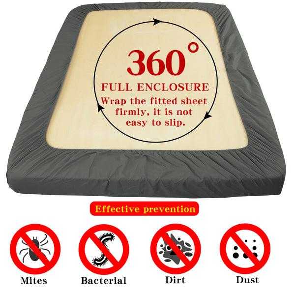 Ntbay Deep Pocket Fitted Sheet - Soft Microfiber Wrinkle-Free Hotel Quality|NTBAY®️