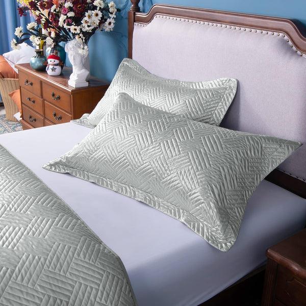 Ntbay NTBAY 2-Pack Satin Quilted Pillow Shams – Luxurious & Decorative