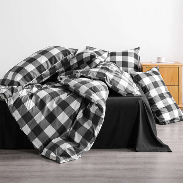 Ntbay NTBAY 3-Piece Brushed Microfiber Striped Duvet Cover Set