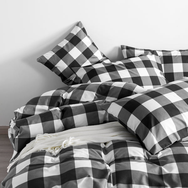 Ntbay NTBAY 3-Piece Brushed Microfiber Striped Duvet Cover Set