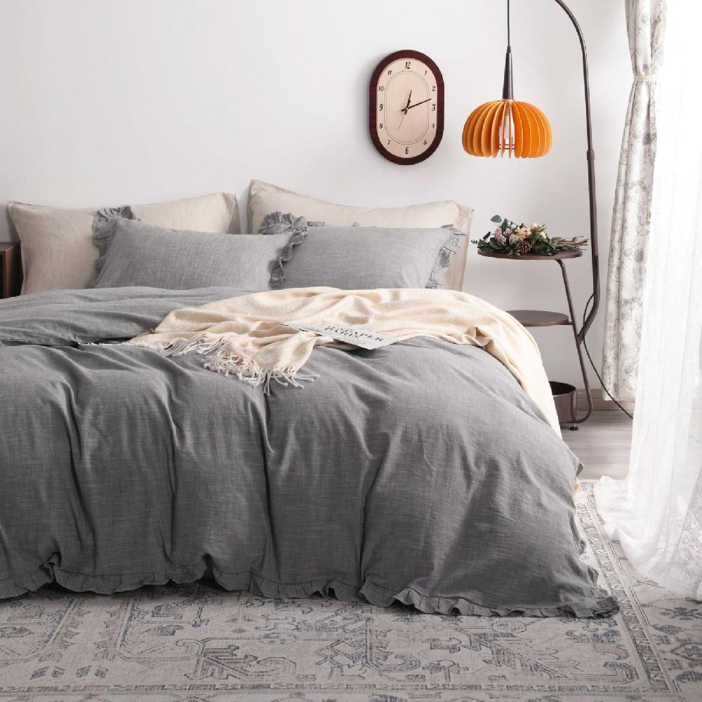 ntbay NTBAY 3-Piece Solid Linen Duvet Cover Set – Soft & Breathable