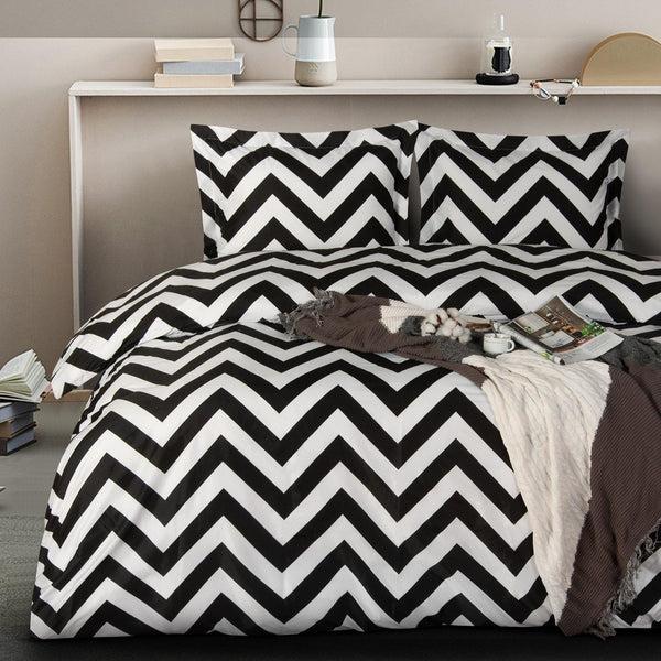 Ntbay NTBAY 3 Pieces Chevron Pattern Microfiber Duvet Cover Set