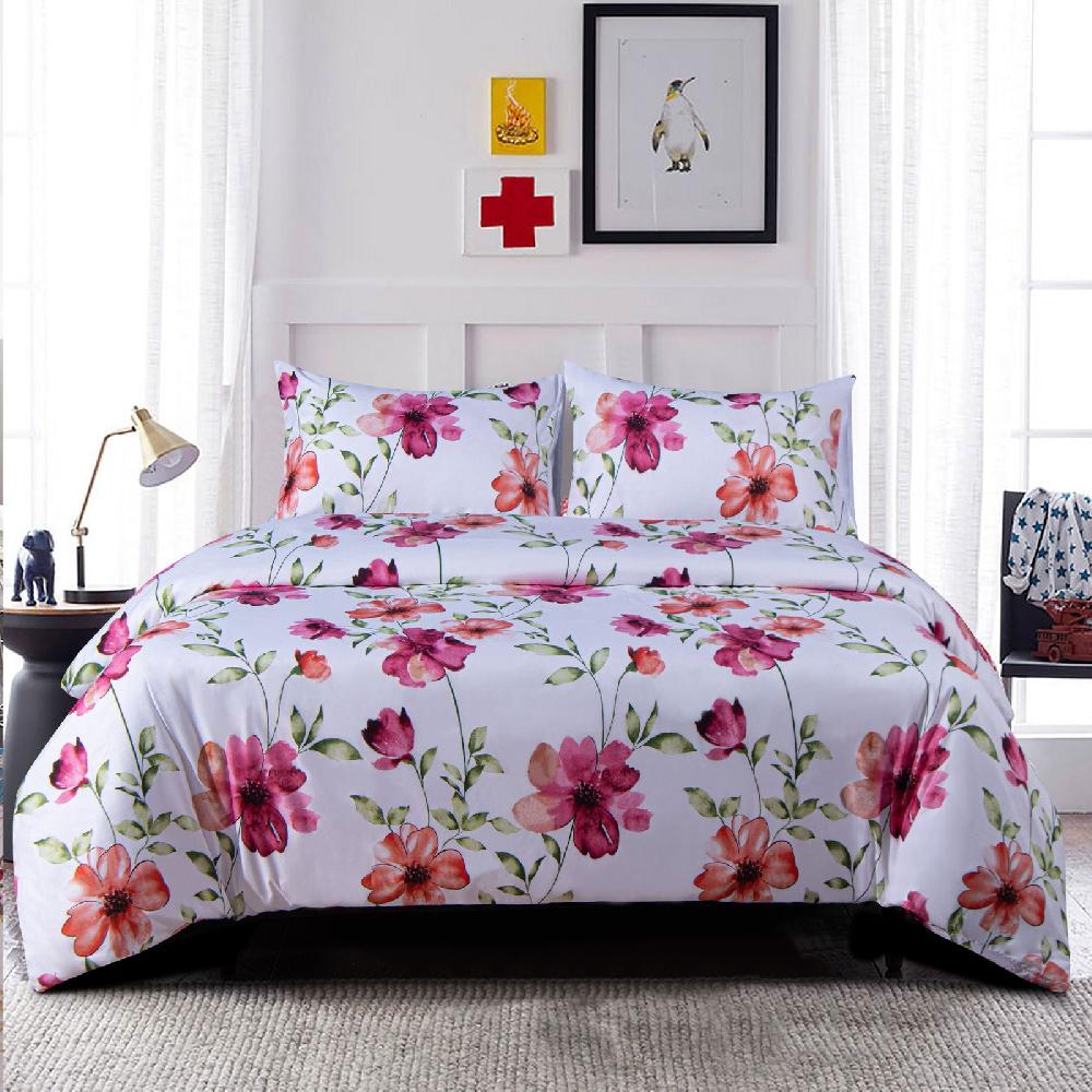 ntbay NTBAY 3 Pieces Flowers Somuns Pattern Duvet Cover Set