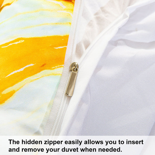 Ntbay NTBAY 3 Pieces Sunflowers Pattern Microfiber Duvet Cover Set