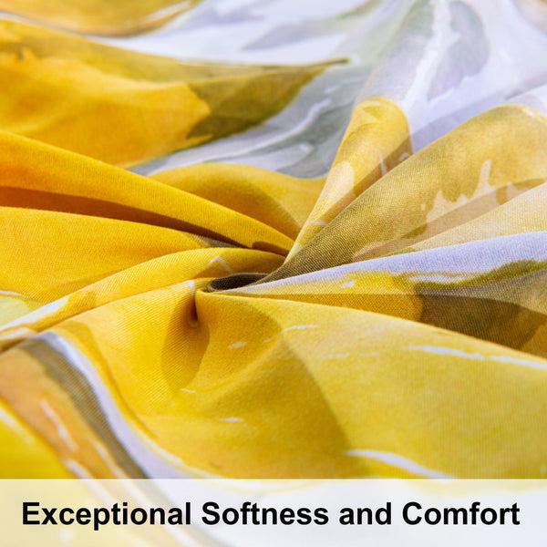 Ntbay NTBAY 3 Pieces Sunflowers Pattern Microfiber Duvet Cover Set